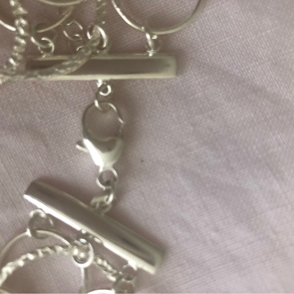 NWOT .925 sterling silver 3 strand necklace - Picture 7 of 7